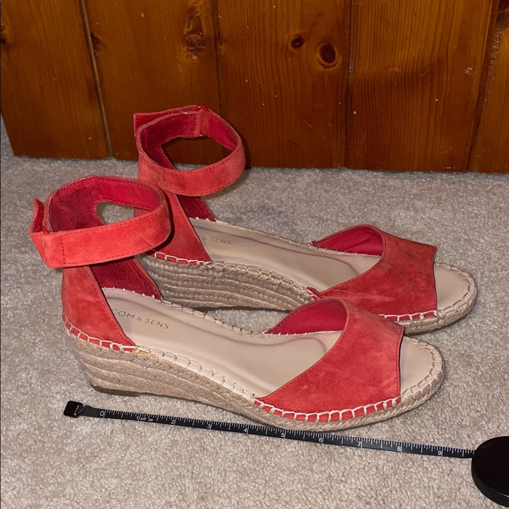 Coral Espadrille Wedges